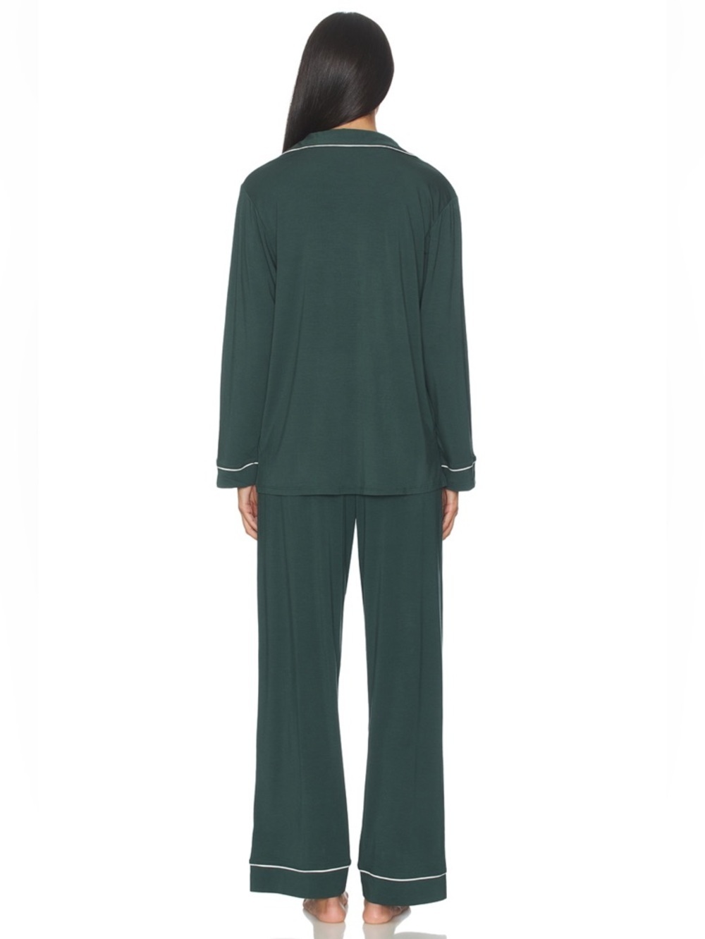 Eberjey Gisele TENCEL™ Modal Long PJ Set Green White (Read Description!) Size S - Picture 2 of 11